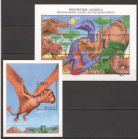 Ghana - 1999 - Prehistoric Animals - Yv 2352/60 + Bf 365 - Prehistorics