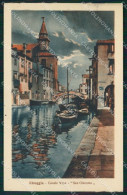 Venezia Chioggia Canal Vena Chiaro Di Luna PIEGA Cartolina QT4009 - Venezia (Venedig)