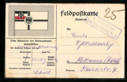 AK Reichskriegsflagge Auf Einer Feldpostkarte  - Weltkrieg 1914-18