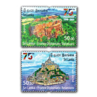 SRI LANKA 2023 JOINT ISSUE WITH FRANCE 75 YEARS OF DIPLOMATIC RELATIONS COMPLETE SET MNH - Sri Lanka (Ceylon) (1948-...)