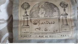 FF  SUPERBE CARTE Ancienne ENTOILEE CHARTRES S/O 0,66 X 0,44 M Dépliée Geographique - Geographical Maps