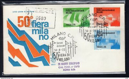 Italia FDC Venetia 1972 Fiera Di Milano  Viaggiata Racc. Per L'Italia 1009 - FDC