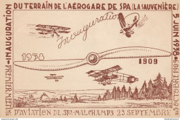 1938 BELGIO ,  Giornata Dell'Aviazione A Spa - Primo Volo Spa-Bruxelles - Altri & Non Classificati