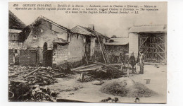 GUERRE 1914-1915 - Bataille De La Marne - LENHARÉE, Route De Chalon à Esternay - Maison En Réparation Par La … (K86) - War 1914-18