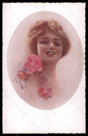 Artist Signed Illustratori Pagnotta Glamour Lady Flowers Serie 1002 Pc VK6095 - Autres & Non Classés