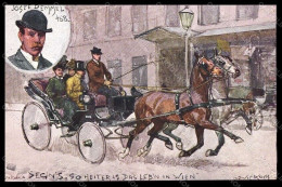 Artist Signed Ludwig Koch Carriage Horse Pferd Wien BKWI Serie 948-3 Pc VK6766 - Autres & Non Classés