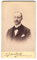Fotografie A. Schwalbach, Frankfurt A. M., Zeil 46, Eleganter Herr Mit Moustache  - Anonymous Persons