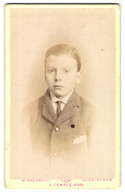 Photo W. Sherrell, Birmingham, Temple Row, Halbwüchsiger Knabe Im Karierten Anzug Mit Krawatte  - Anonymous Persons
