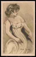 Artist Signed Illustratori H. Boutet Risque Lady Art Nouveau PIN HOLE Pc VK5965 - Sonstige & Ohne Zuordnung