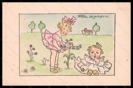 Artist Signed Marchesini Girl Baby Flowers WW1 Assistenza Bambini Pc VK6637 - Sonstige & Ohne Zuordnung