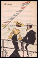 Artist Signed F. J. Duval Romantic Couple En Croisiere Postcard VK5739 - Autres & Non Classés