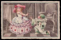 Artist Signed Bertiglia Children Pierrot Serie 2460 Postcard VK6142 - Otros & Sin Clasificación