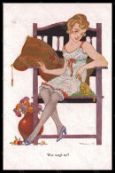 Artist Signed Illustratori Hahn Risque Lady Serie 1197-3 Postcard VK5798 - Otros & Sin Clasificación