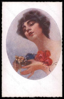 Artist Signed Illustratori Pagnotta Glamour Lady Flowers Serie 1002 Pc VK6098 - Otros & Sin Clasificación