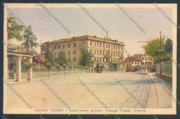 Padova Abano Terme Tram Edicola PIEGATA Cartolina ZQ2536 - Padova (Padua)