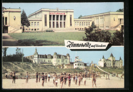 AK Zinnowitz /Usedom, Kulturhaus, Gymnastik Am Strand  - Zinnowitz