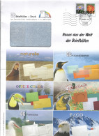 Germany, Postal Stationery, Pre-Stamped Envelope, Bird, Birds, Penguin, Parrot, Rooster, Mint - Águilas & Aves De Presa