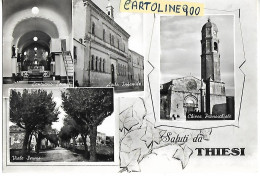 Sardegna-sassari-thiesi Vedute Vedutine Asilo Chiesa Santuario Viale Seunis Saluti Da Thiesi Anni 60 - Andere & Zonder Classificatie