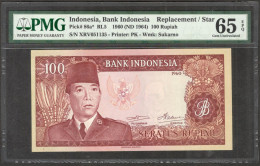 Indonesia 100 Rupiah President Soekarno Replacement P-86a* 1960 PMG GEM UNC - Indonesië