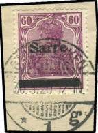 Saar, 1920, 14 A I B, Briefstück - Otros & Sin Clasificación