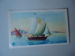 GREECE  POSTCARDS SMALL  BOATS  1952 - Greece