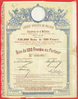 Actions - Crédit Foncier De France à Paris (75) - 7 Août 1888 - Bon Au Porteur - Bank & Insurance