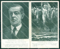 President Woodrow Wilson USA D'Annunzio TEAR Doppia Postcard Cartolina QT5966 - Sonstige & Ohne Zuordnung