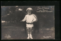 AK Prinz Wilhelm Von Preussen Im Marineoutfit Mit Pony  - Royal Families