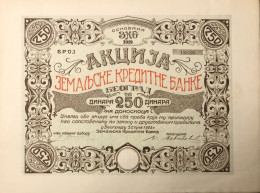 VII: Serbie - Actions Des Banques Yougoslaves 1925 -250 Dinar - Banca & Assicurazione