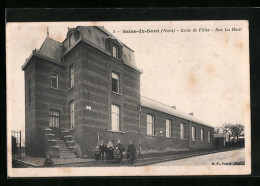 CPA Saine-du-Nord, Ecole De Filles, Rue La Haut  - Autres & Non Classés