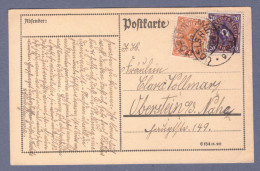 Weimar INFLA Postkarte - Odelsheim 26.2.23 --> Oberstein A.d. Nahe (CG13110-244) - Cartas & Documentos