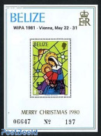 Belize/British Honduras 1981 WIPA S/s, Mint NH, Religion - Christmas - Philately - Art - Stained Glass And Windows - Noël