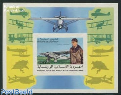Mauritania 1977 Aviation History S/s Imperforated, Mint NH, Transport - Aircraft & Aviation - Airplanes