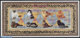 Nevis 1994 Persian Cats 8v M/s, Mint NH, Nature - Cats - St.Kitts-et-Nevis ( 1983-...)