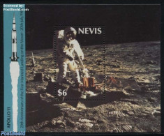 Nevis 1989 Moonlanding S/s, Mint NH, Science - Transport - Weights & Measures - Space Exploration - St.Kitts-et-Nevis ( 1983-...)