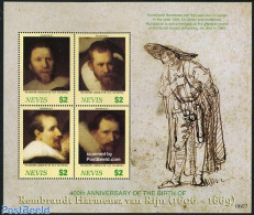 Nevis 2006 Rembrandt 4v M/s, Mint NH, Art - Paintings - Rembrandt - St.Kitts Y Nevis ( 1983-...)