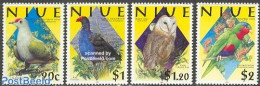 Niue 2000 Birds 4v, Mint NH, Nature - Birds - Birds Of Prey - Owls - Parrots - Niue