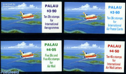 Palau 1989 Planes, 4 Booklets, Mint NH, Transport - Stamp Booklets - Aircraft & Aviation - Sin Clasificación