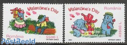 Romania 2002 Valentines Day 2v, Mint NH, Nature - Various - Elephants - Greetings & Wishing Stamps - St. Valentine's D.. - Nuovi