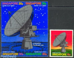 Singapore 1971 Satellite Station 5v (1v+[+]), Mint NH, Science - Astronomy - Telecommunication - Astrology