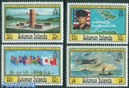 Solomon Islands 1993 Guadalcanal 4v, Mint NH, History - Transport - Various - Flags - World War II - Aircraft & Aviati.. - Seconda Guerra Mondiale