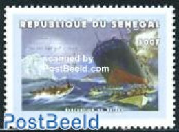 Senegal 1999 Titanic 1v, Mint NH, Transport - Ships And Boats - Titanic - Art - Handwriting And Autographs - Boten