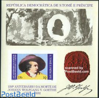 Sao Tome/Principe 1982 J.W. Von Goethe S/s Imperforated, Mint NH, History - Germans - Art - Authors - Escritores