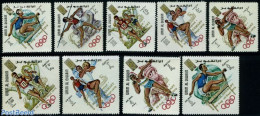 Umm Al-Quwain 1969 Olympic Games Munich 9v, Overprints, Mint NH, Sport - Athletics - Olympic Games - Athletics