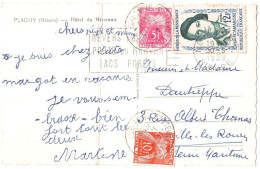 SOTTEVILLE Les ROUEN Carte Postale TAXEE Origine Nevers 12 F Scamaroni Yv 1158 Taxe Gerbes 10F 5F Yv T 85 86 Ob 1958 - 1859-1959 Briefe & Dokumente