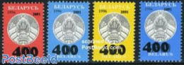 Belarus 2001 Overprints 4v, Mint NH, History - Coat Of Arms - Belarus