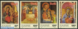 Congo Dem. Republic, (zaire) 1987 Christmas 4v, Mint NH, Religion - Christmas - Art - Paintings - Natale