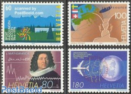 Switzerland 1994 Mixed Issue 4v, Mint NH, Science - Sport - Transport - Various - Education - Statistics - Sport (othe.. - Unused Stamps