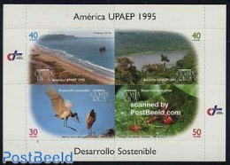 Costa Rica 1995 UPAEP 4v M/s, Mint NH, Nature - Animals (others & Mixed) - Birds - Insects - U.P.A.E. - Costa Rica