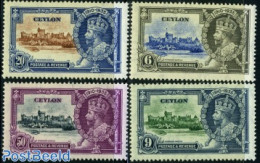 Sri Lanka (Ceylon) 1935 Silver Jubilee 4v, Mint NH, History - Kings & Queens (Royalty) - Art - Castles & Fortifications - Case Reali